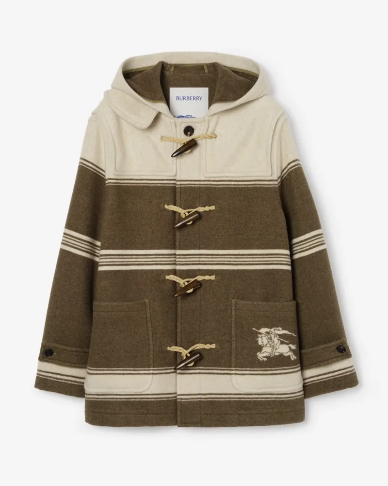 Burberry Kurzer Wollmisch-Dufflecoat „Harrogate“ , Size Scout-grün