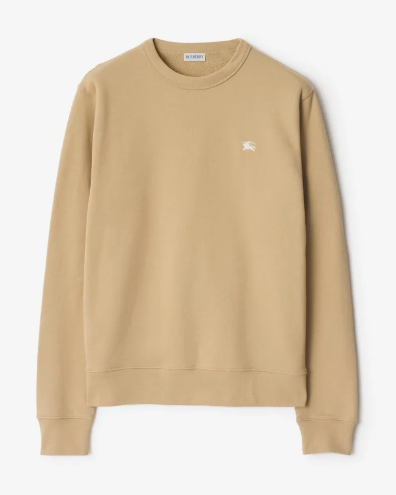 Burberry Baumwollsweatshirt mit Knight Stamp Flachsfarben