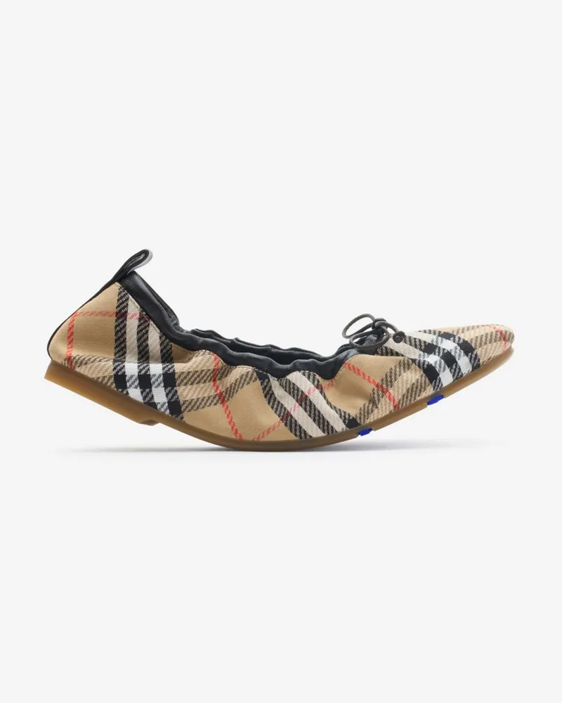 Burberry Ballerinas „Fawn“ in Check Sand-beige
