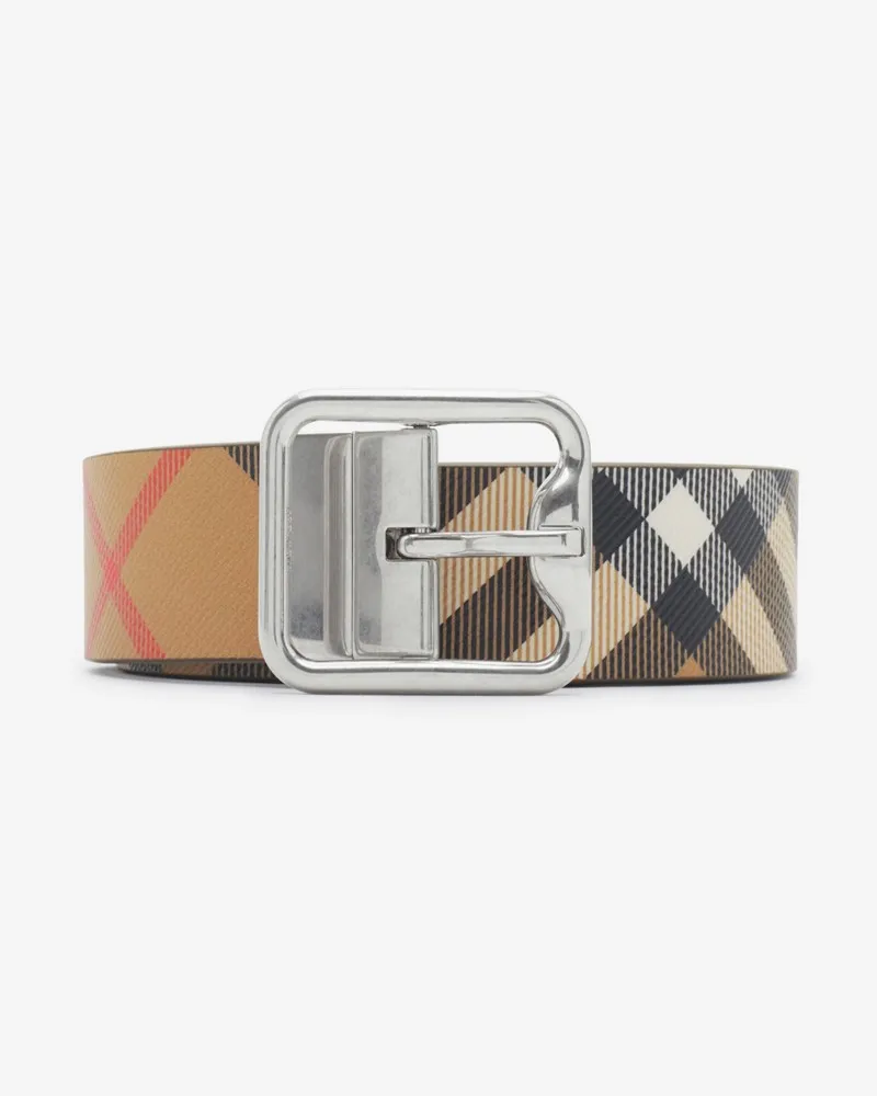 Burberry Wendbarer Gürtel „B Buckle“ mit Check , Size Sand