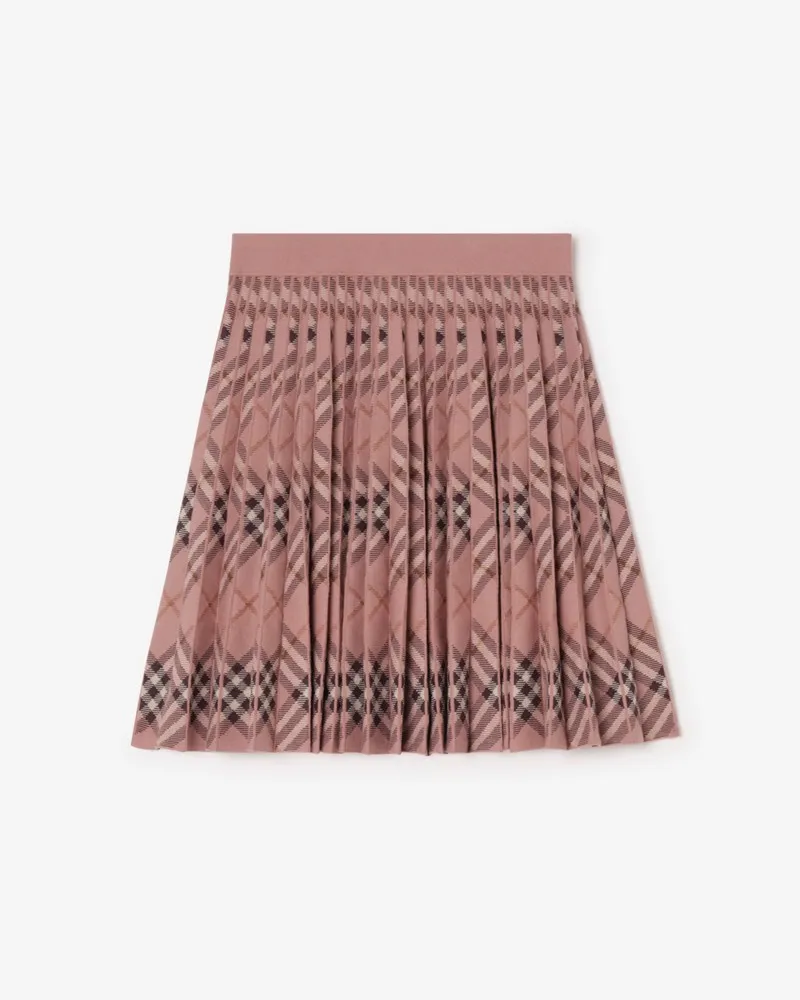Burberry Faltenrock aus Baumwolle und Nylon in Check Dahlia