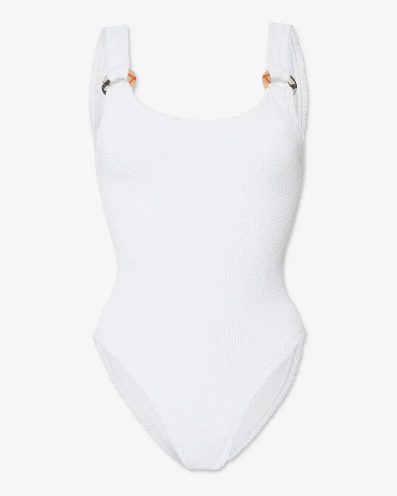 Burberry x Hunza G Badeanzug „Domino“ , Size Weiß