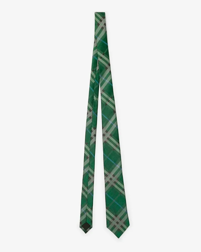 Burberry Seidenkrawatte in Check Leaf-grün