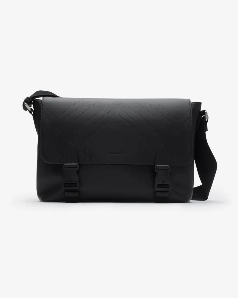 Burberry Messenger-Tasche mit geprägtem Karomuster Black