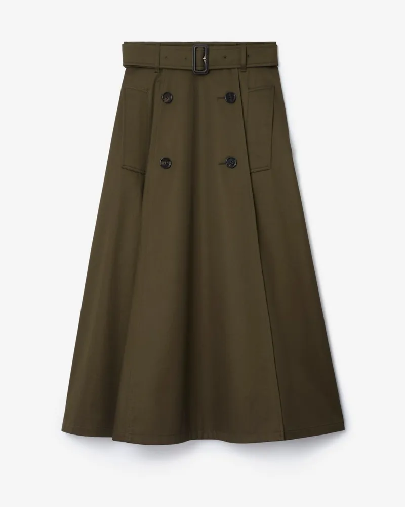 Burberry Midi-Trenchrock aus Gabardine Green-grün