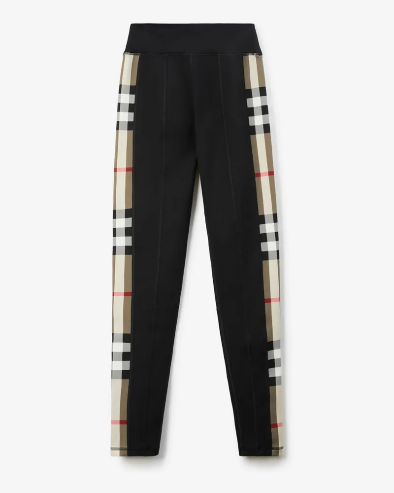 Burberry Stretchjersey-Leggings mit Check-Besatz Schwarz