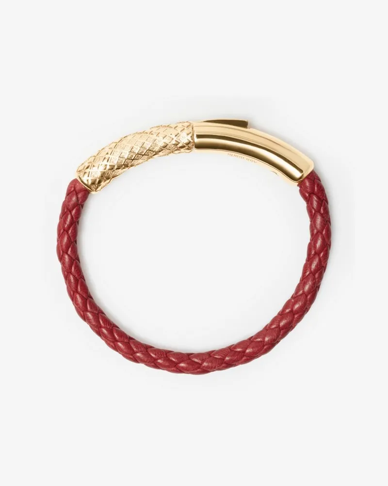 Burberry Lederarmband mit Karodetail , Size Gold