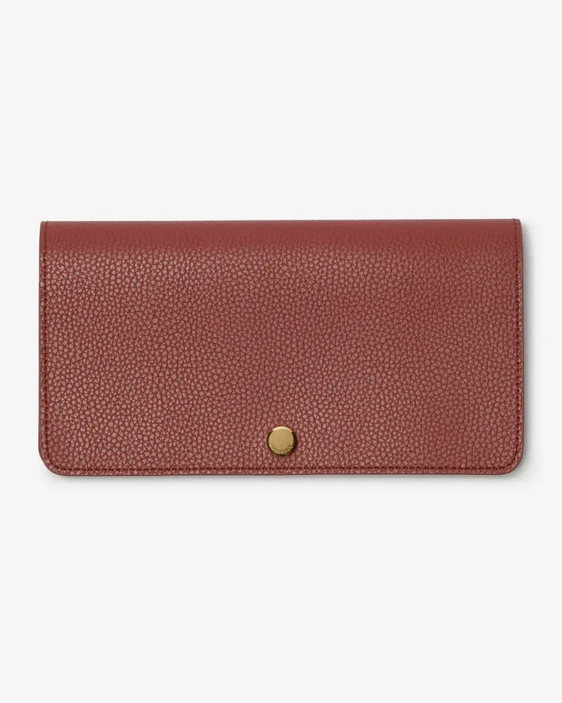 Burberry Große Lederbrieftasche Rust-rot