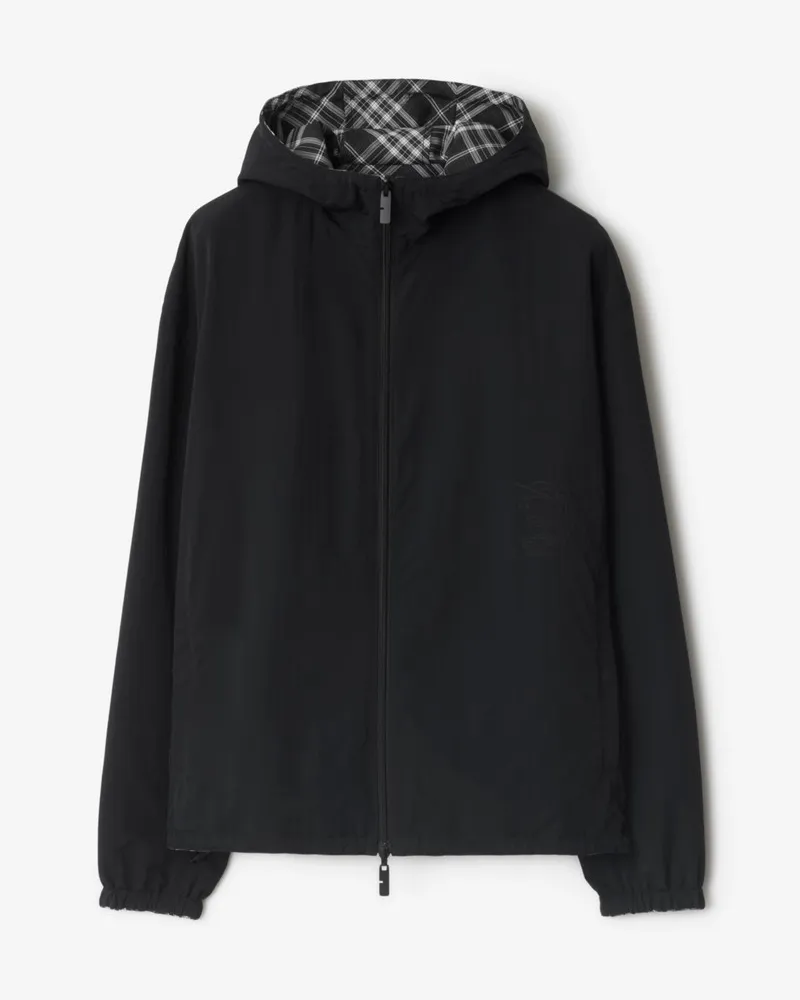 Burberry Wendbare Kapuzenjacke in Check Schwarz