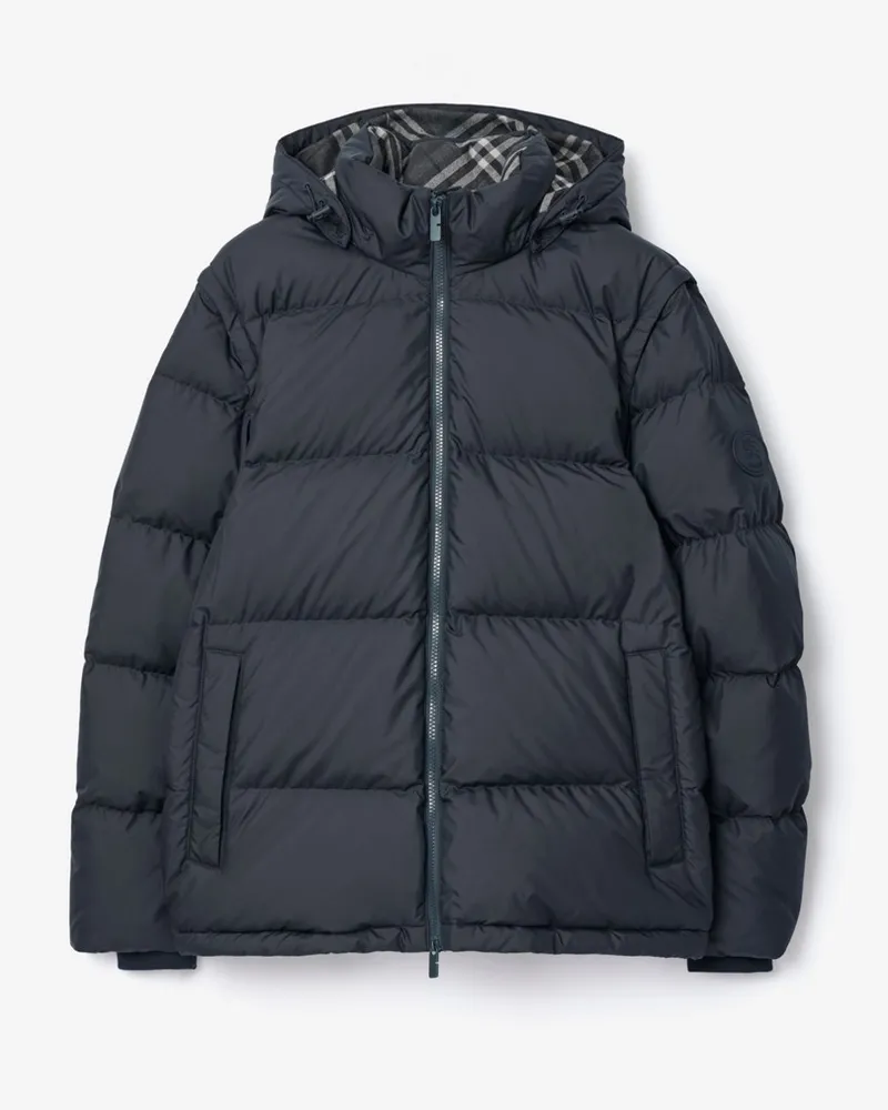 Burberry Wattierte Jacke mit abnehmbaren Ärmeln Marineblau