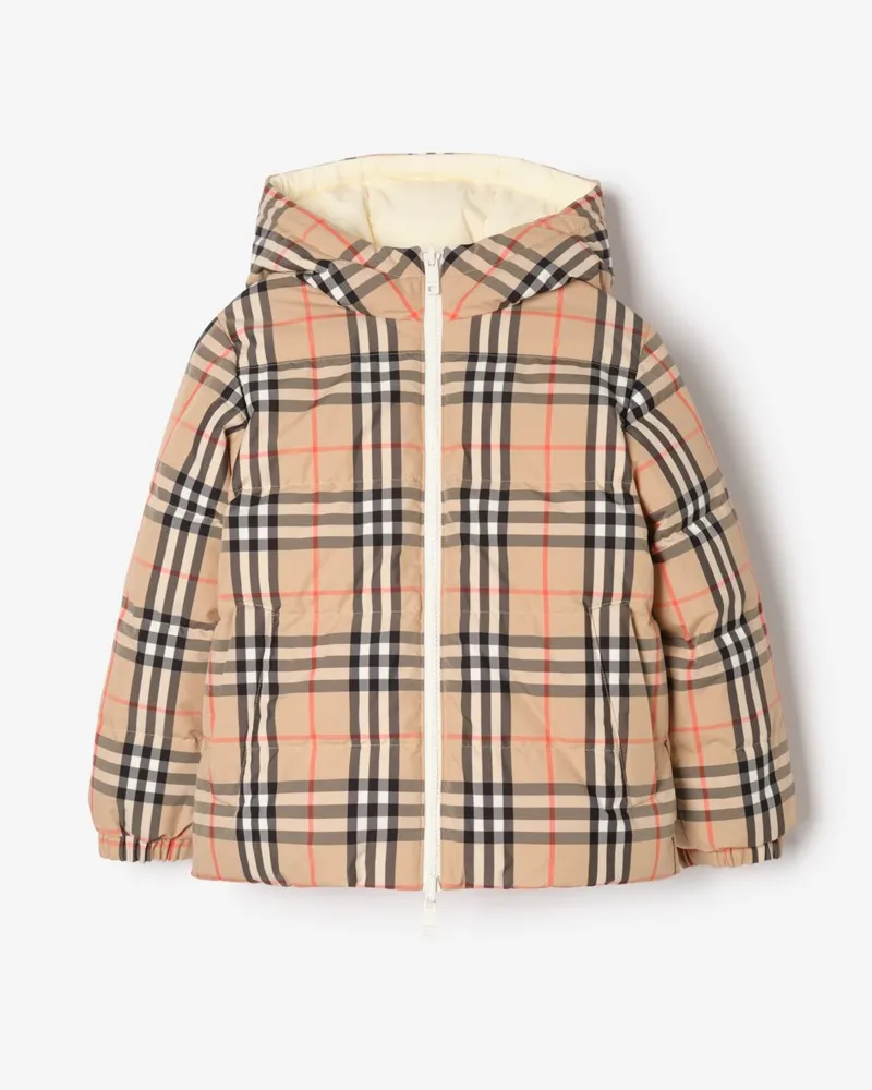 Burberry Wattierte Wende-Jacke in Check , Size Ceramic