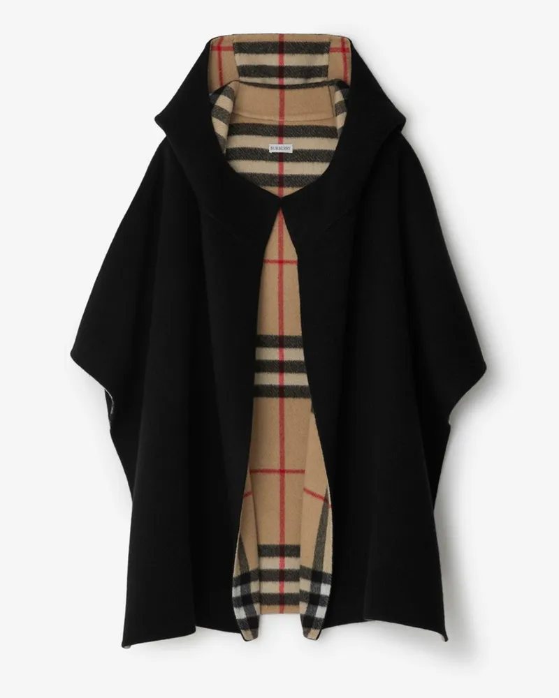 Burberry Kaschmir-Kapuzencape , Size Schwarz
