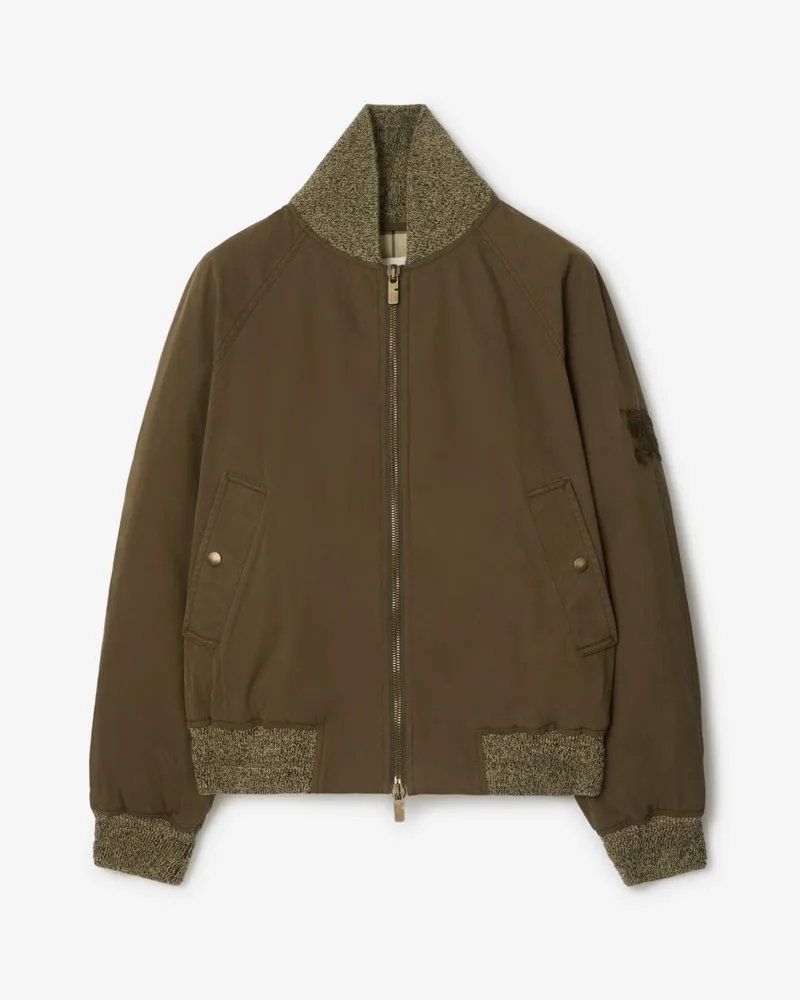 Burberry Gabardine-Bomberjacke , Size Thorn-grün