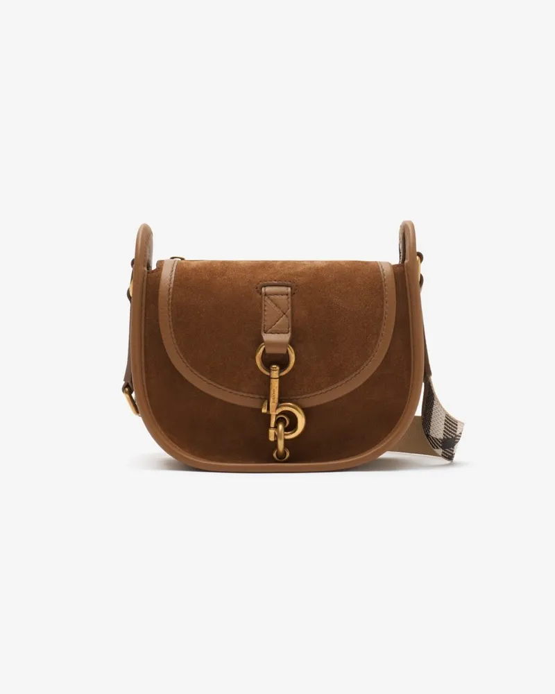 Burberry Messenger-Tasche „B Clip“ im Kleinformat Hazel-braun