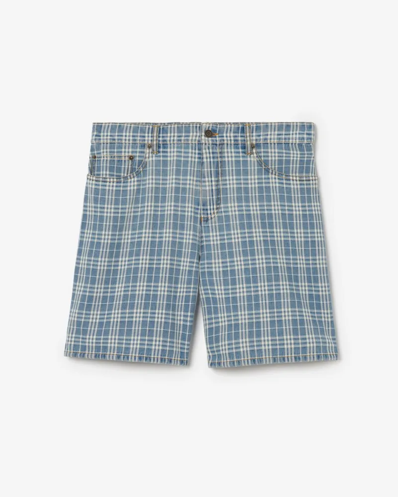 Burberry Denim-Shorts in Check , Size Lt