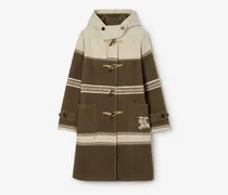 Woll-Baumwollmisch-Dufflecoat mit Streifenmuster , Size