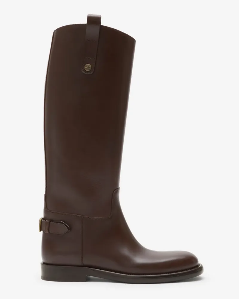 Burberry Lederstiefel „Cavalier“ , Size Treacle