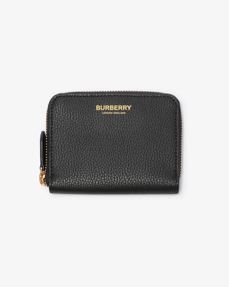 Burberry Kleine Lederbrieftasche mit Reißverschluss Schwarz