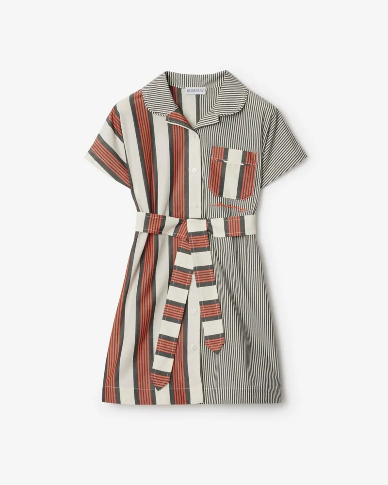 Burberry Baumwollhemdkleid mit Streifenmuster Mehrfarbig