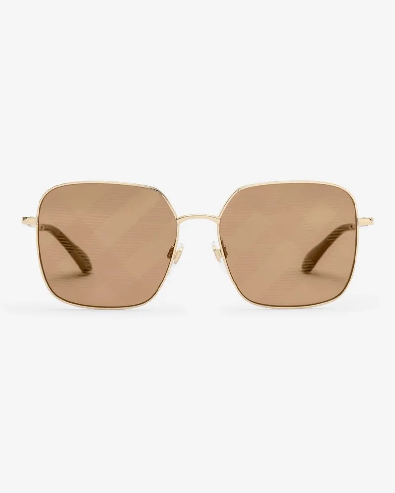 Burberry Oversized-Sonnenbrille aus Metall in Check Pale