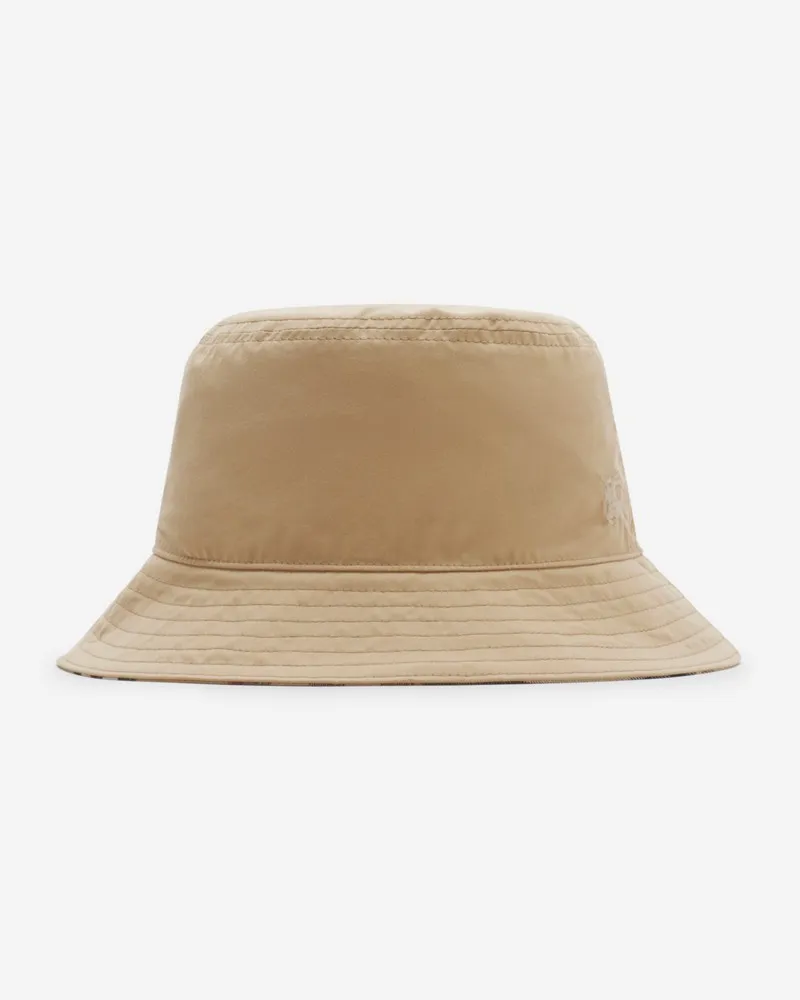 Burberry Wendbarer Fischerhut aus Gabardine Flachsfarben