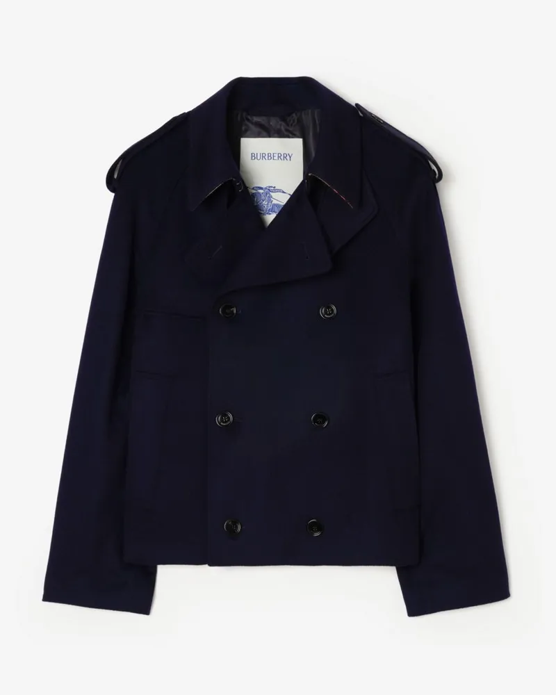 Burberry Trenchjacke „Leadenham“ aus Kaschmir , Size Marineblau