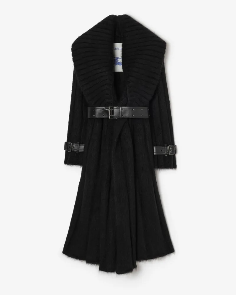Burberry Mantel aus Wolle, Mohair und Seide Schwarz