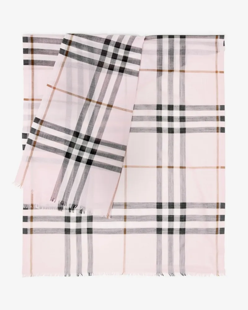 Burberry Schal aus Wolle und Seide in Check Helles