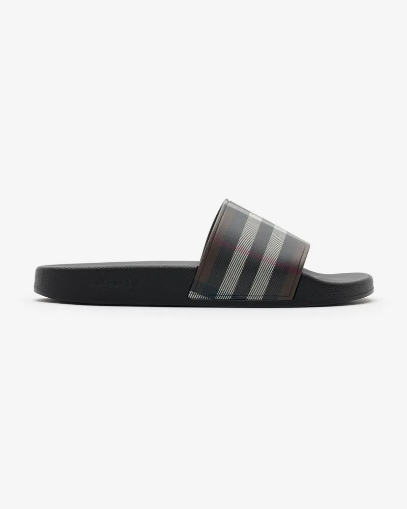 Burberry Slides in Check Mahogany-braun