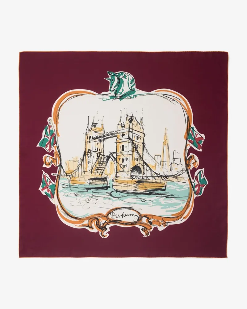 Burberry Seidenschal mit Tower Bridge-Motiv Veneer