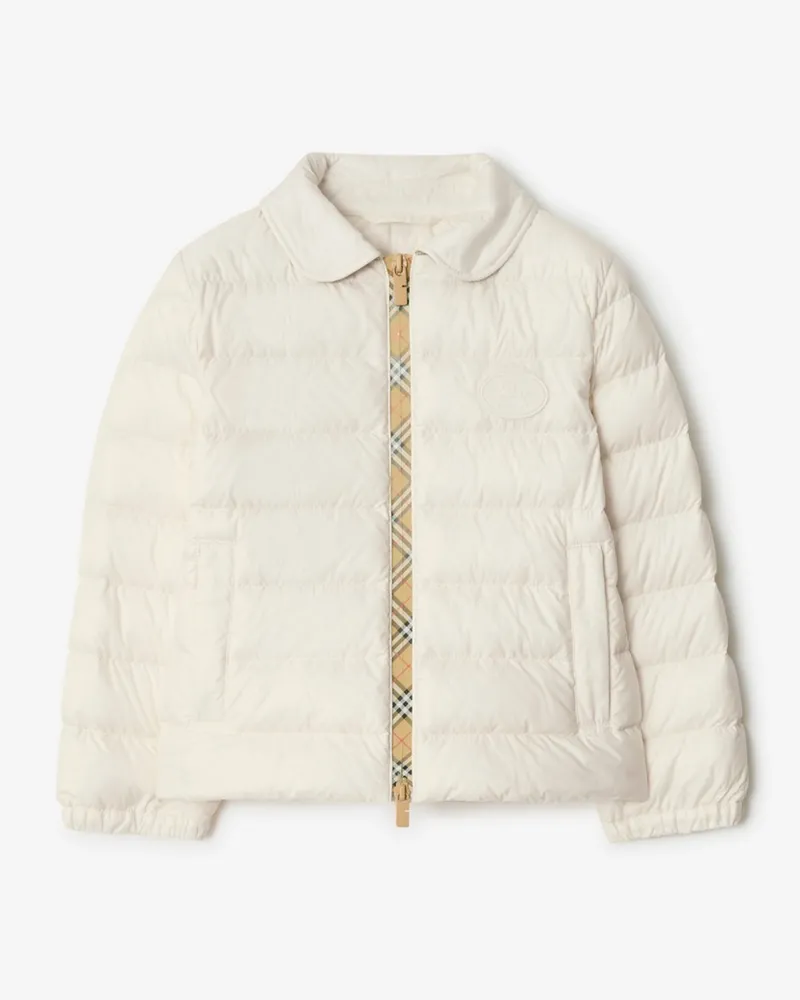 Burberry Wattierte Jacke mit Check-Streifen , Size Rain-weiß