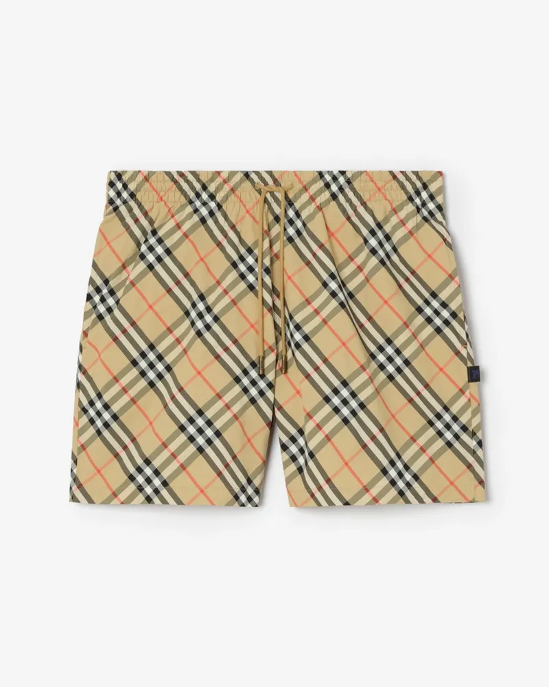 Burberry Schwimmshorts in Check Sand-beige