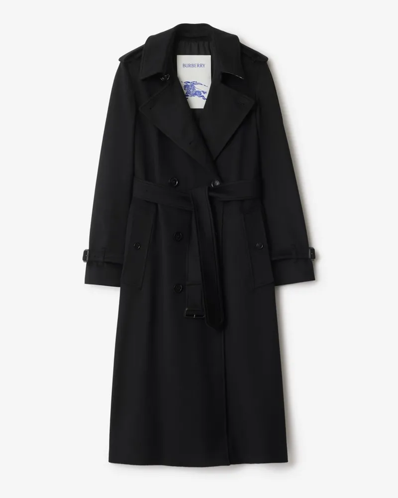 Burberry Langer Kaschmir-Trenchcoat „Kensington Schwarz