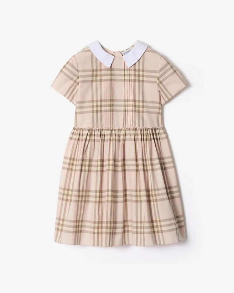 Burberry Baumwollkleid in Check Vintage-rosa