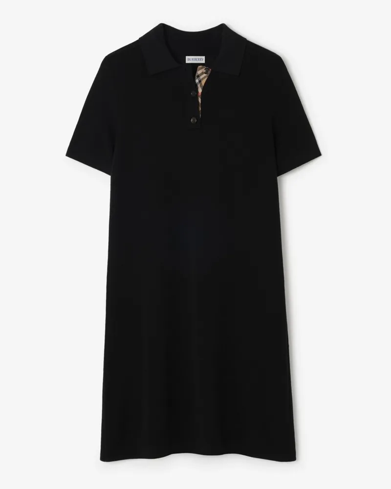 Burberry Poloshirtkleid aus Wolle , Size Schwarz