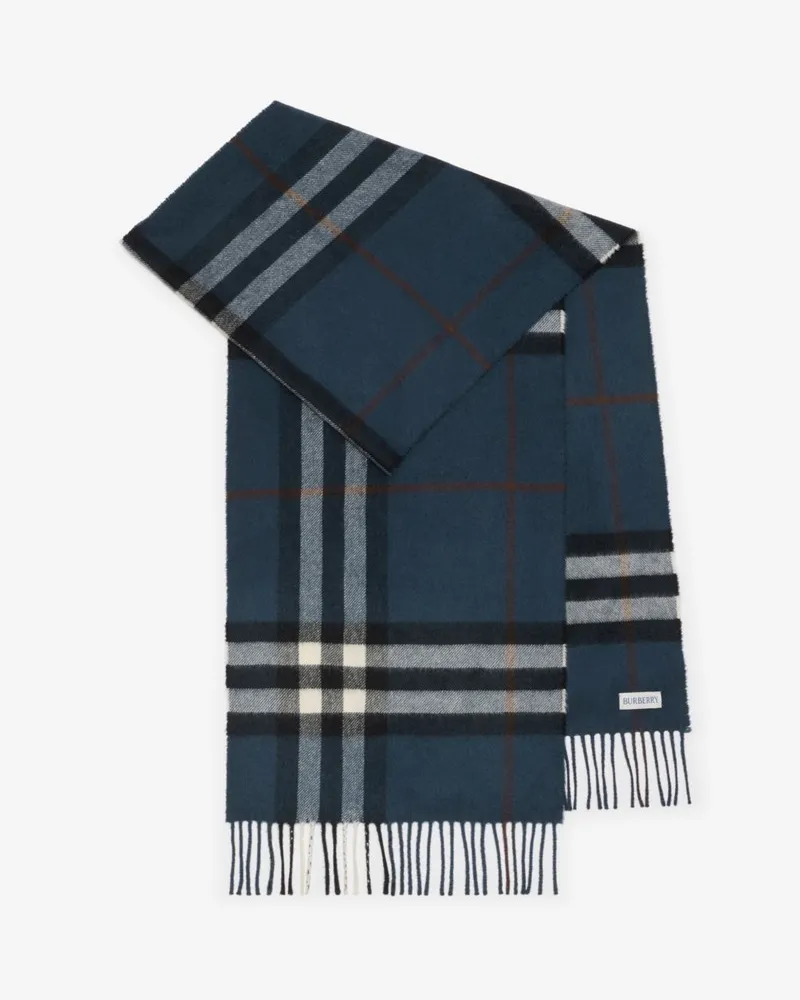 Burberry Kaschmirschal in Check Mast-blau