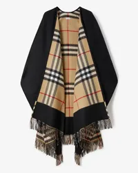 Burberry Wendbares Woll-Kaschmir-Cape in Check Schwarz