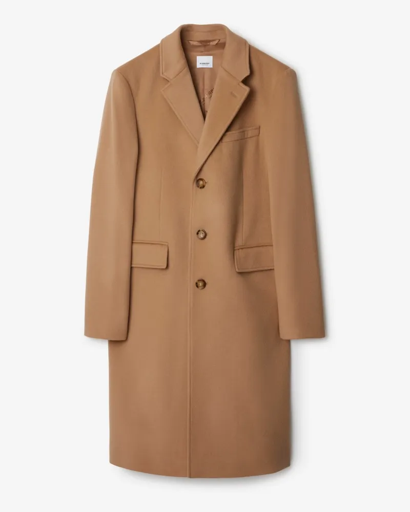 Burberry Eleganter Mantel aus Wolle und Kaschmir , Size Camel-braun
