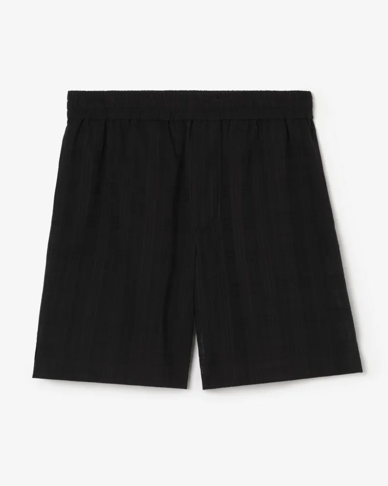 Burberry Check-Shorts aus Baumwollvoile , Size Black