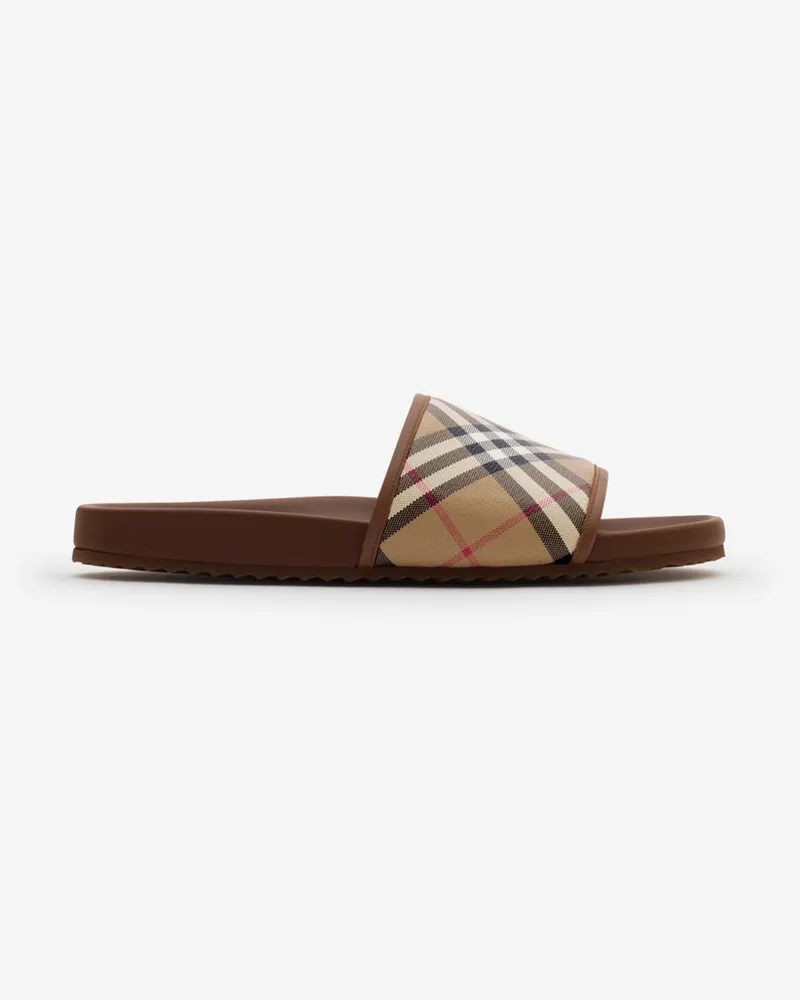 Burberry Slides „Urchin“ aus Leder mit Check , Size Archive