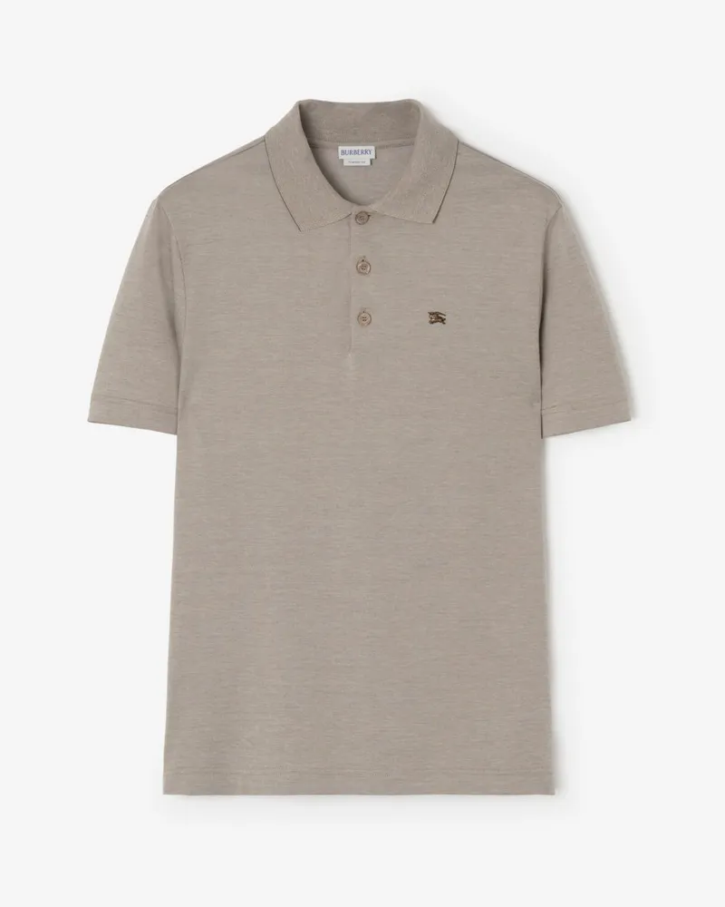 Burberry Baumwoll-Poloshirt mit Knight aus Metall Eriskay