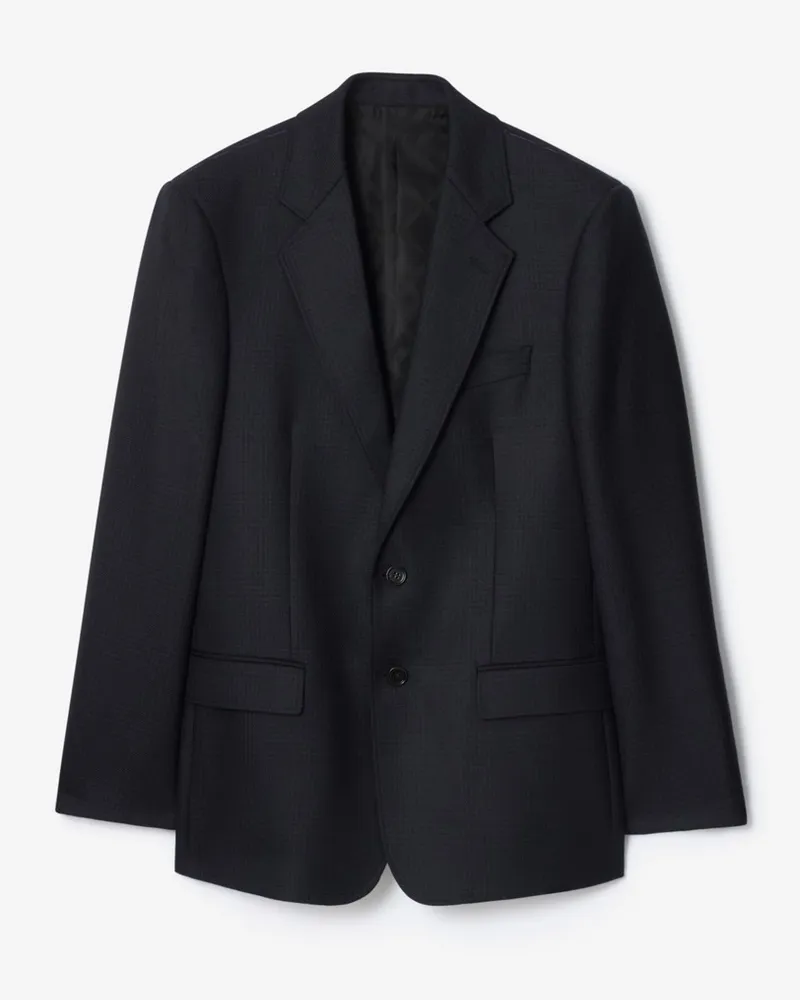Burberry Wolljackett mit Karomuster Tarmac-grau