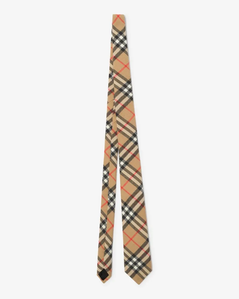 Burberry Woll-Kaschmir-Krawatte in Check Vintage-beige