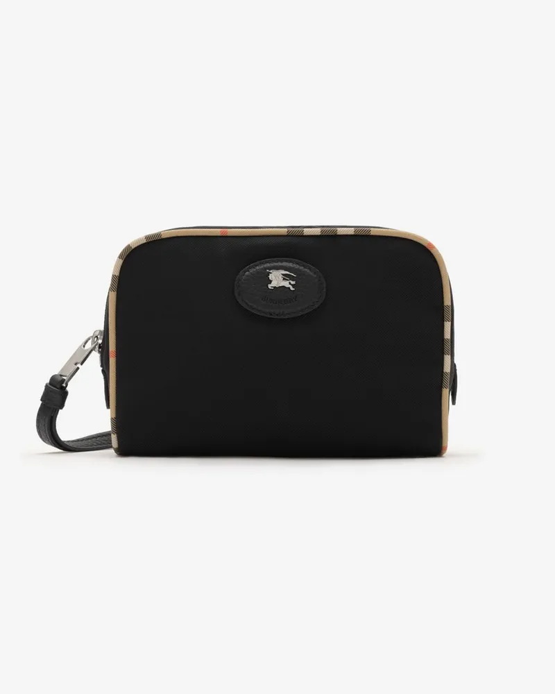 Burberry Kleines Etui mit Paspelierung in Check Schwarz