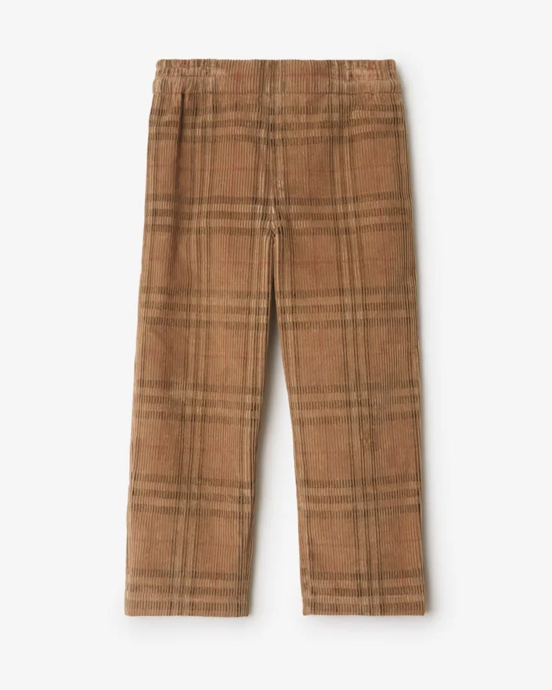 Burberry Cordhose in Check Vintage-beige