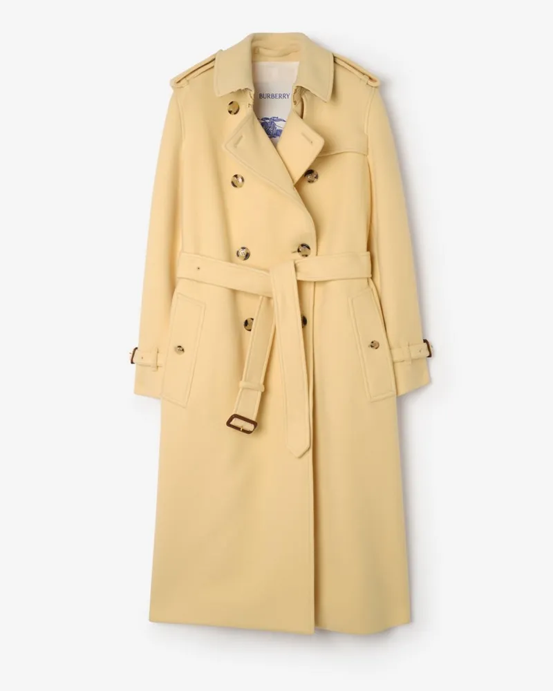 Burberry Langer Kaschmir-Trenchcoat „Kensington“ , Size Daffodil