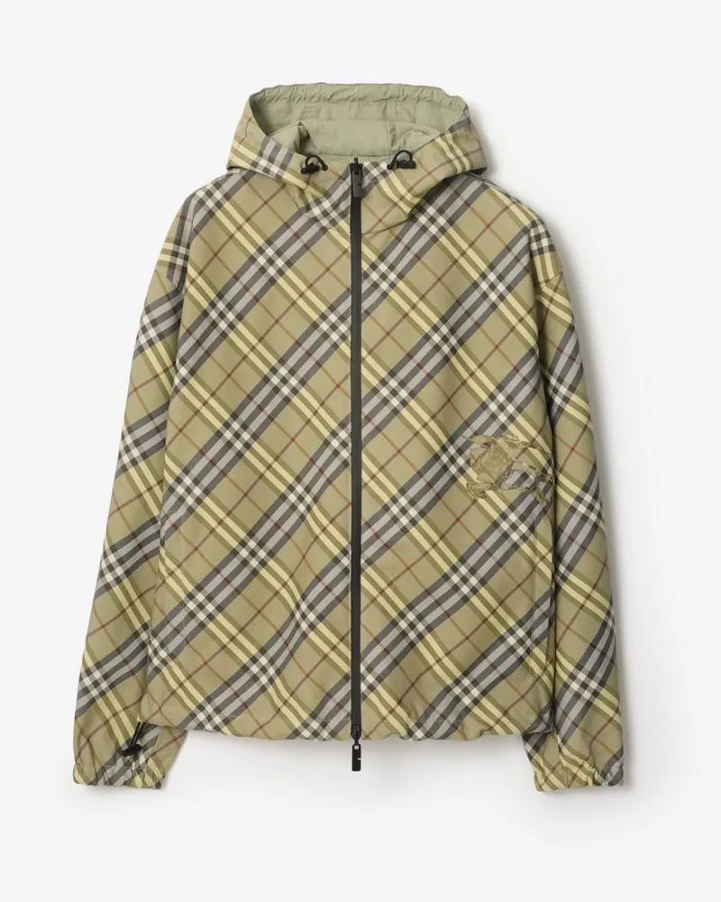 Burberry Wendbare Kapuzenjacke in Check , Size Glade-grün