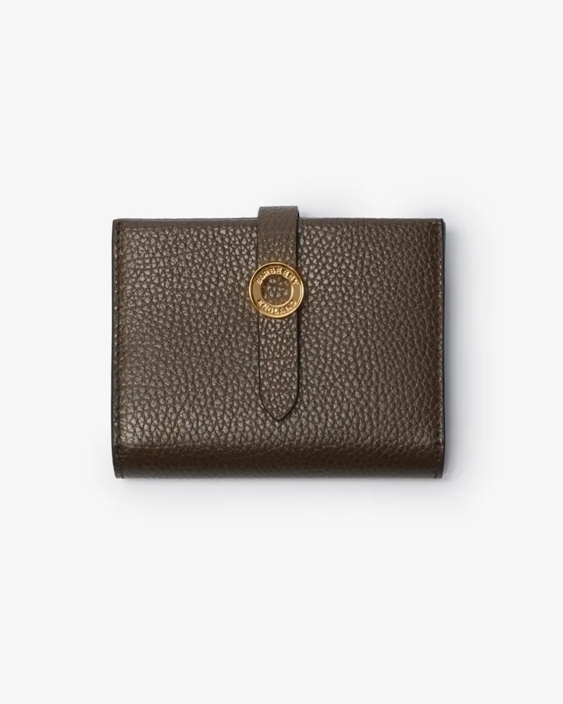 Burberry Faltbrieftasche aus genarbtem Leder Ebenholzbraun