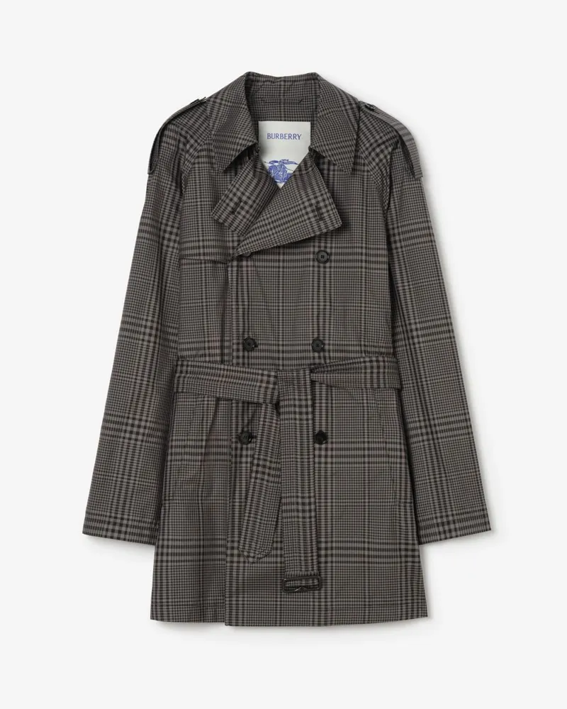 Burberry Mittellanger Seiden-Trenchcoat „Leadenham“ , Size Concrete
