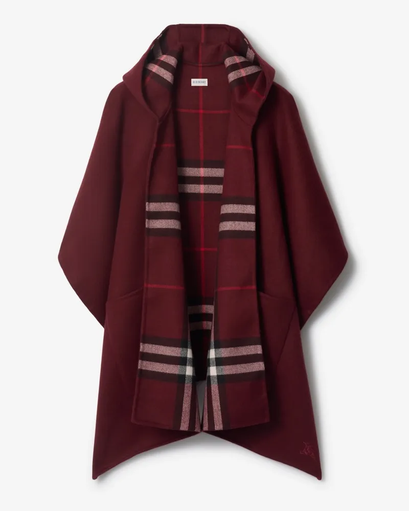 Burberry Kaschmir-Kapuzencape , Size Oxblood